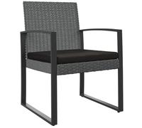 vidaXL Chaises à Manger de Jardin Lot de 2 Gris foncé rotin PP, siège de Jardin, Chaise de Patio, Chaise de Balcon, Chaise d'extérieur