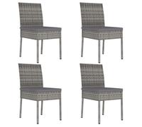 vidaXL Chaises à manger de jardin lot de 4 Résine tressée Gris 315109