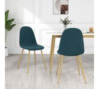 vidaXL Chaises de salle à manger 2 pcs Bleu Velours 325667