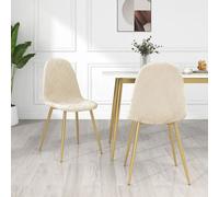 Vidaxl Chaises À Manger Lot De 2 Crème Velours Blanc