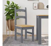 Chaises à manger lot de 2 gris 40x46x99 cm bois massif de pin