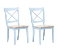 Vidaxl Chaises À Manger Lot De 2 Gris Et Bois Clair Bois Hévéa Massif Gris