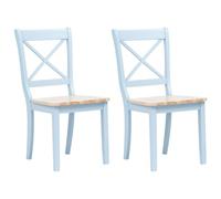 Vidaxl Chaises À Manger Lot De 2 Gris Et Bois Clair Bois Hévéa Massif Gris