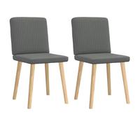 vidaXL Chaises à manger lot de 2 en tissu gris foncé