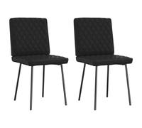 vidaXL Chaises à Manger Lot de 2 Noir Similicuir, Chaise, Chaise de Salon, Chaise d'appoint, Chaise de Cuisine, siège à Manger, Chaise de Restaurant