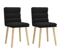 vidaXL Chaises à Manger Lot de 2 Noir Tissu, Chaise, Chaise de Salon, Chaise d'accent, Chaise de Cuisine, siège de Salle à Manger, Chaise d'appoint