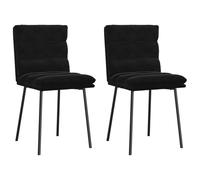 vidaXL Chaises à Manger Lot de 2 Noir Velours, Chaise, Chaise de Salon, Chaise d'accent, Chaise de Cuisine, siège de Salle à Manger, Chaise d'appoint