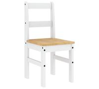 Vidaxl Chaises À Manger Lot De 2 Panama Blanc Bois Massif De Pin Blanc
