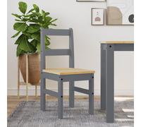 Vidaxl Chaises À Manger Lot De 2 Panama Gris Bois Massif De Pin Marron