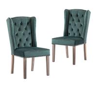 Vidaxl Chaises À Manger Lot De 2 Vert Foncé Velours Vert