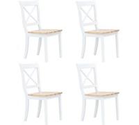 vidaXL Chaises à manger lot de 4 blanc et bois clair bois hévéa massif247359 Blanc G