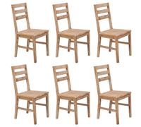 Vidaxl Chaises À Manger Lot De 6 Bois D'acacia Massif Marron