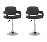 Vidaxl Chaises Pivotantes De Salle ¿¿ Manger 2 Pcs Noir Similicuir Noir