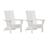 vidaXL Chaises Adirondack Pliables 2 pcs Blanc 74.5x80.5x90 cm HDPE
