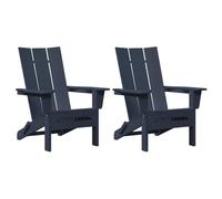 Chaises Adirondack Pliables Vidaxl 2 Pcs Bleu Marine 74.5x80.5x90 Cm Hdpe, Chaise Adirondack Pliable Vidaxl Bleu Marine 74.5x80.5x90 Cm Hdpe