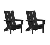 Chaises Adirondack Pliables Vidaxl 2 Pcs Noir 74,5x80,5x90 Cm Hdpe, Chaise Adirondack Pliable Noire Vidaxl 74,5x80,5x90 Cm Hdpe