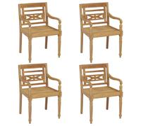 Vidaxl Chaises Batavia 4 Pcs Bois De Teck Solide