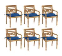Vidaxl Chaises Batavia Avec Coussins Lot De 6 Bois De Teck Solide