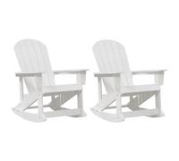Vidaxl Chaises Berçantes Adirondack 2 Pcs Blanc 73,5 X 92 X 90 Cm Hdpe