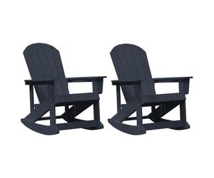 Vidaxl Chaises Berçantes Adirondack 2 Pcs Bleu Marine