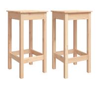 Vidaxl Chaises De Bar 2 Pcs 40x40x78 Cm Bois De Pin Solide Marron