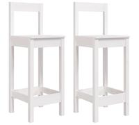 Vidaxl Chaises De Bar 2 Pcs Blanc 40x41,5x112 Cm Bois De Pin Solide Multicolore