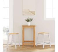 vidaXL Chaises de bar 2 pcs en bois massif d'hévéa blanches