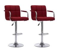 vidaXL Chaises de bar 2 pcs Bordeaux Tissu