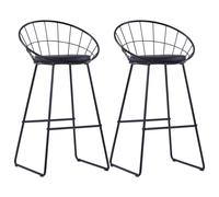 Vidaxl Chaises De Bar 2 Pcs Noir Similicuir Noir