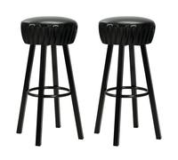 Vidaxl Chaises De Bar 2 Pcs Noir Similicuir Noir