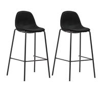 2x Chaises de Bar Siège de Bistrot Chaise de Comptoir Fauteuil de Bar Tabouret de Comptoir Tabouret de Bistrot Tabouret de Pub Noir Tissu