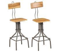 vidaXL Chaises de bar 2 pcs Teck massif de récupération