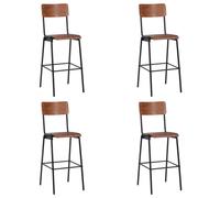 Vidaxl Chaises De Bar 4 Pcs Contreplaqu? Solide Et Acier Multicolore