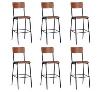 Vidaxl Chaises De Bar 6 Pcs Contreplaqué Solide Et Acier Multicolore