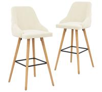 vidaXL Chaises de bar lot de 2 crème velours