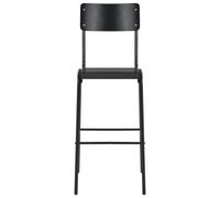 Vidaxl Chaises De Bar Lot De 2 Noir Contreplaqué Solide Et Acier Multicolore