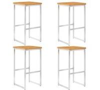 Chaises De Bar 4 Pcs Bois D'acacia Solide Et Acier Inoxydable Brun