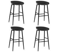 vidaXL Chaises de bar lot de 4 noir