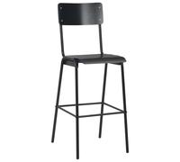 Vidaxl Chaises De Bar Lot De 4 Noir Contreplaqué Solide Et Acier Multicolore