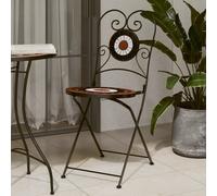 Vidaxl Chaises De Bistro Pliables 2 Pcs Terre Cuite Et Blanc Céramique