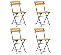 Chaises de bistro pliables lot de 4 Bois d acacia massif