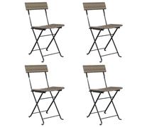 vidaXL Chaises de bistrot 4 pcs. Pliable Gris Poly rotin et acier
