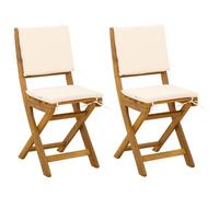 vidaXL Chaises de bistrot d'extérieur 2 pc Crème Blanc