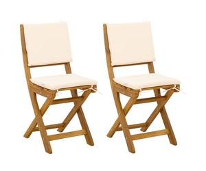 vidaXL Chaises de bistrot d'extérieur 2 pc Crème Blanc