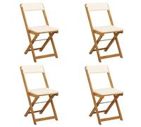 vidaXL Chaises de bistrot d'extérieur 4 pc Crème Blanc