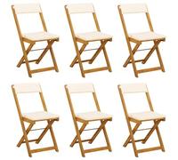 vidaXL Chaises de bistrot d'extérieur 6 pc Crème Blanc
