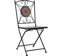 Vidaxl Chaises De Bistrot Mosaïque 2 Pcs Orange Et Gris