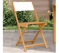 vidaXL Chaises de bistrot – Lot de 2 – Bois acacia et tissu – Blanc crème – Pliables