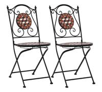 vidaXL Chaises de bistrot mosaïque 2 pcs Marron Céramique
