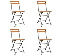 319980 vidaXL Chaises de bistrot pliantes 4 pcs Bois de teck solide et acier